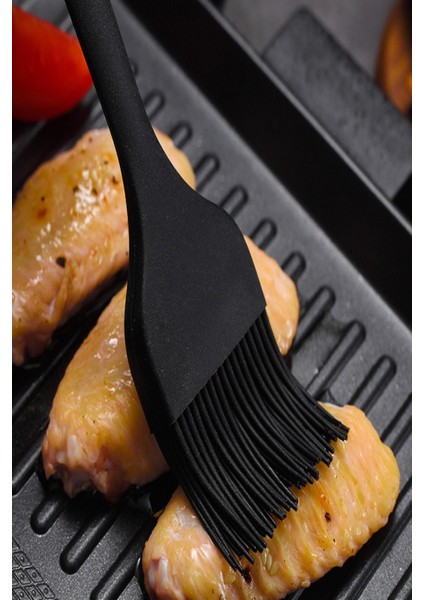 6 Parça Silikon Yanmaz Yapışmaz Mutfak Pasta Silikon Fırçası Kaşık Bıçak Siyah Spatula Seti indirimleri