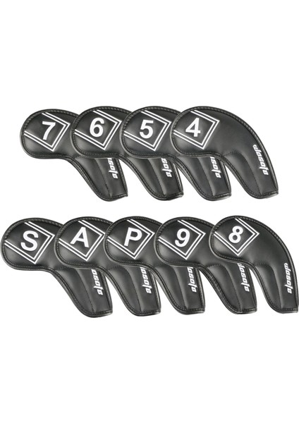 9pcs Golf Demir Kafa Anti Scratch Golf Headcover Golf Kulübü Kafa Kapağı Siyahı Kapsar (Yurt Dışından) modelleri