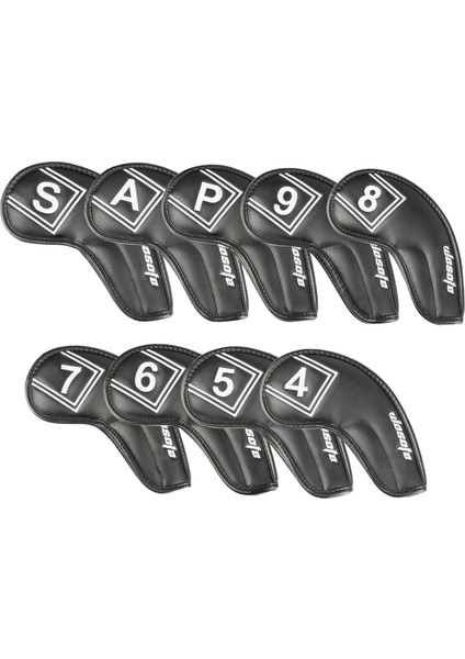 9pcs Golf Demir Kafa Anti Scratch Golf Headcover Golf Kulübü Kafa Kapağı Siyahı Kapsar (Yurt Dışından) fırsatları