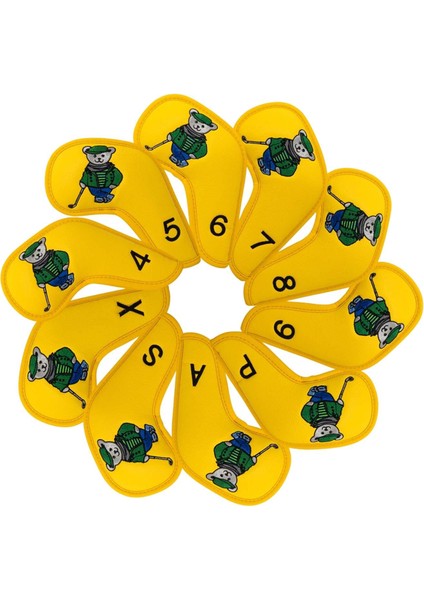 10PCS Golf Demir Headcover Koruyucu Koruma Su Geçirmez Koruyucu Koruyucu Headcover Sleeve, Sarı (Yurt Dışından) fiyatları