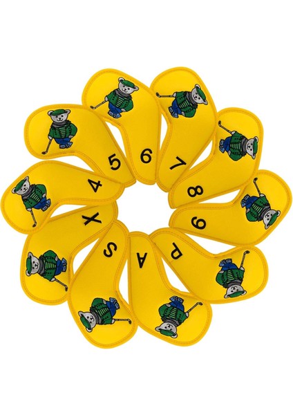 10PCS Golf Demir Headcover Koruyucu Koruma Su Geçirmez Koruyucu Koruyucu Headcover Sleeve, Sarı (Yurt Dışından) fırsatları