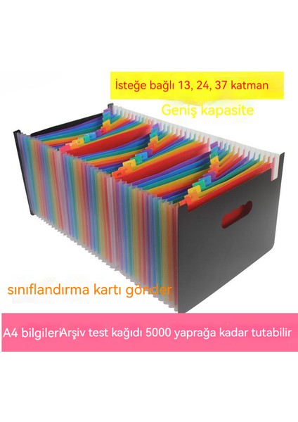 Bigsharp Renkli Ofis 24 Katlı 37 Katlı Pp Çok Katlı Organ Çantası Bilgi Paketi (Yurt Dışından)