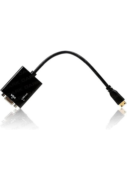 Dk Hd Ahdmınıxvga Mini HDMI To VGA ve Ses Aktif Dijital-Analog Dönüştürücü