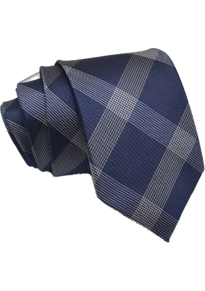 Dut Ipek High-End Iş El Yapımı Erkek Ipek Kravat Mavi Lacivert Resmi Kıyafet 8 cm (Yurt Dışından)