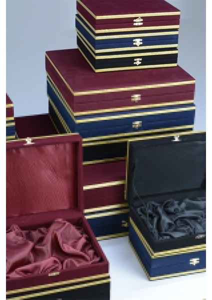 Kadife Kutu Bordo - 6lı Fincan modelleri