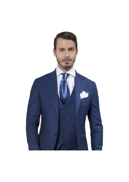 Dut Ipek High-End Iş El Yapımı Erkek Ipek Kravat Mavi Lacivert Resmi Kıyafet 8 cm (Yurt Dışından)