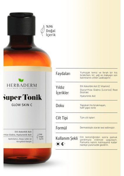 Glow Skin C Aydınlatıcı, Leke Karşıtı Super Tonik