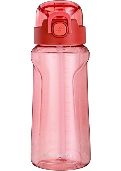 800 ml Kiremit Pipetli Spor Okul ve Günlük Matara Kilitli Kapak Tritan Malzeme