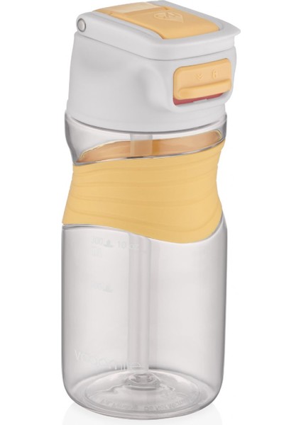 450 ml Tritan Silikon Pipetli Spor ve Çocuk Genç Yetişkin Matara - Sarı