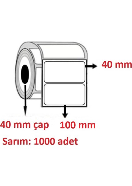 100X40 Kuşe Etiket ( 1000 Li )