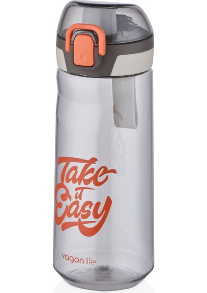 660 ml Kilitli Kapak Matara - Turuncu - Silikon Ağızlık Silikon Taşıma Askısı fiyatları