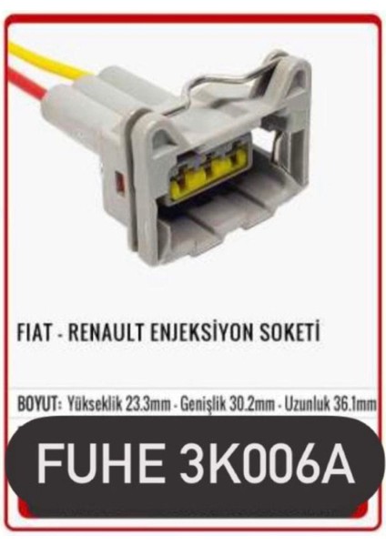3K006A Fiat - Renault Enjeksiyon Soketi Uyumlu