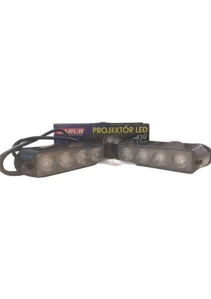 Hko off Road Projektor 11 cm Beyaz 4 LED Çakarlı 9-30V 2 Li