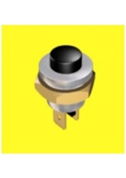 Metal Buton Mini (Fişli) (16 Mm) Siyah