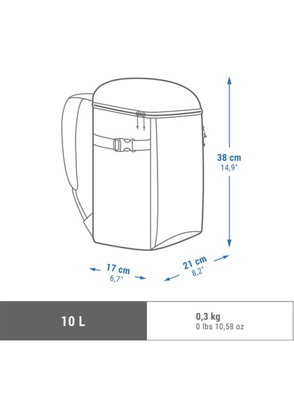 Quechua Soğutucu Sırt Çantası - 10 L - Mavi