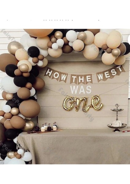 Krom Gold Pastel Siyah Karamel Sütlü Kahve ve Beyaz Balon Zinciri 100 Adet