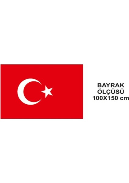 Makam Bayrağı, Türk Bayrağı, Sarı Direkli Set, Gold Varak Sarı Saçaklı Bayrak Takımı