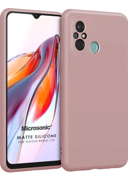 Matte Silicone Xiaomi Redmi 12C Kılıf Rose Gold