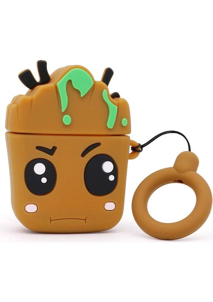 Airpods 1. Nesil / 2. Nesil Kılıf Cartoon Figürlü Silikon Crtn-Fgr-Grt