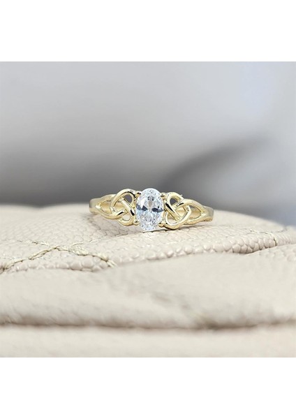 Altın Yüzük - 0.60 Karat Pırlanta Möntörü (Signity Swarovski) Taşlı 14 Ayar Altın Alyans fiyatları