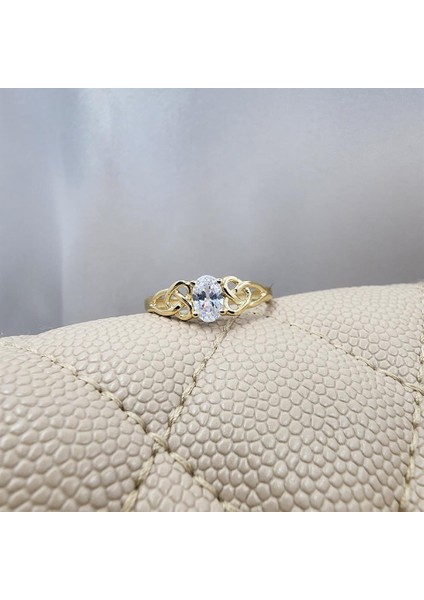 Altın Yüzük - 0.60 Karat Pırlanta Möntörü (Signity Swarovski) Taşlı 14 Ayar Altın Alyans indirimleri
