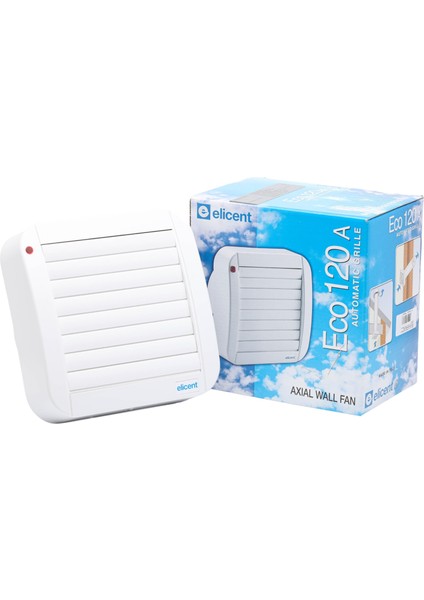 Eco Line 120’LIK Otomatik Panjurlu Banyo Havalandırma Fanı,tuvalet Aspiratörü, 170 M3-H