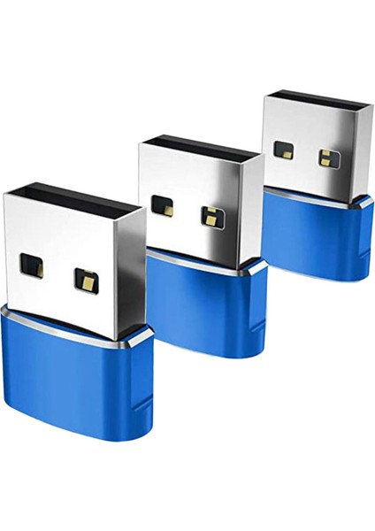 3 Adet Tip-C 3.1-Usb 2.0 Adaptör Dişi Ila Erkek Konnektörüne Dizüstü Bilgisayar Mavisi Için (Yurt Dışından)