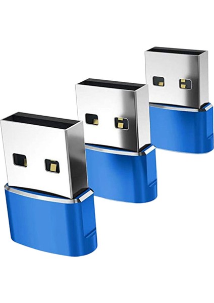 3 Adet Tip-C 3.1-Usb 2.0 Adaptör Dişi Ila Erkek Konnektörüne Dizüstü Bilgisayar Mavisi Için (Yurt Dışından)