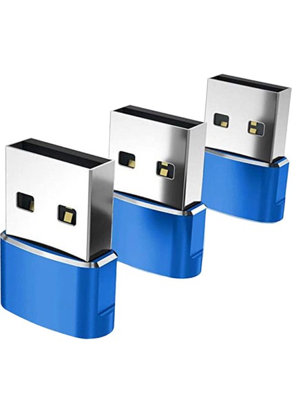 3 Adet Tip-C 3.1-Usb 2.0 Adaptör Dişi Ila Erkek Konnektörüne Dizüstü Bilgisayar Mavisi Için (Yurt Dışından)