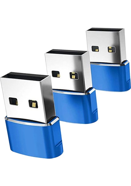 3 Adet Tip-C 3.1-Usb 2.0 Adaptör Dişi Ila Erkek Konnektörüne Dizüstü Bilgisayar Mavisi Için (Yurt Dışından)