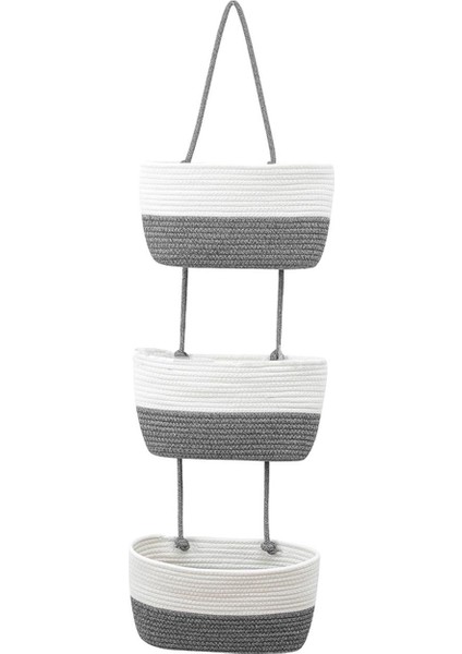 3 Katmanlı Dokuma Çiçek Sepetleri Duvar Rafı Çocuklar Odası Oturma Odası Yatak Odası Stili A (Yurt Dışından) modelleri