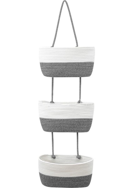 3 Katmanlı Dokuma Çiçek Sepetleri Duvar Rafı Çocuklar Odası Oturma Odası Yatak Odası Stili A (Yurt Dışından) fırsatları