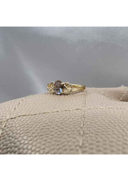 Gümüş Yüzük - 0.60 Karat Zultanit Taşlı Fantazi Modern Tasarım 925 Ayar Gümüş Evlilik Alyansı indirimleri
