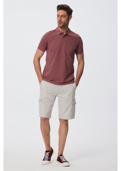 Man 1 Erkek Dokuma Şort Taş