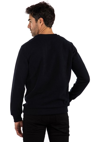 Tony Montana Regular Fit Kadife Selanik Basic Erkek V Yaka Sweatshirt-KS1401