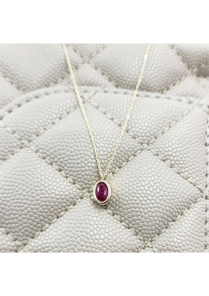 1.05 Karat Ruby Taşlı Altın Kolye-Ruby Taşlı 14 Ayar Altın Kolye