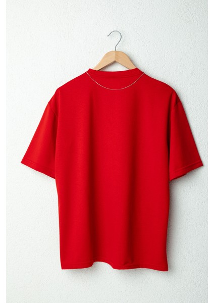 Erkek Navy Oversize Baskılı Pamuklu Bisiklet Yaka Kısa Kollu T-Shirt fırsatları