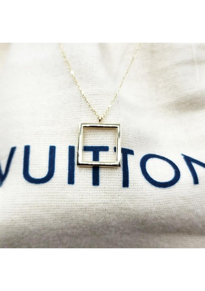 Altın Kolye - Kare Desenli Modern Tasarım 14 Ayar Altın Kolye - Kare Geometrik Hediyelik Altın Kolye modelleri