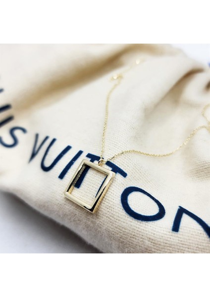 Altın Kolye - Kare Desenli Modern Tasarım 14 Ayar Altın Kolye - Kare Geometrik Hediyelik Altın Kolye fırsatları