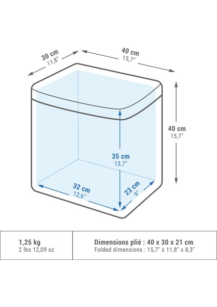 Quechua Kendi Kendine Şişen Esnek Soğutucu - 25 Litre - 15 Saat Serin Tutma