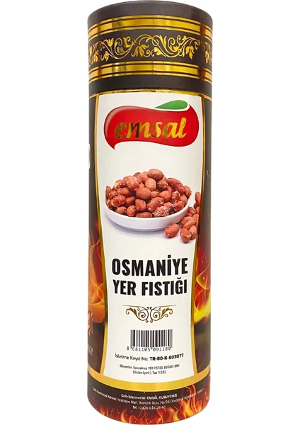 Kavrulmuş Osmaniye Yer Fıstığı 1 kg (Yaldızlı Silindir Kutuda)