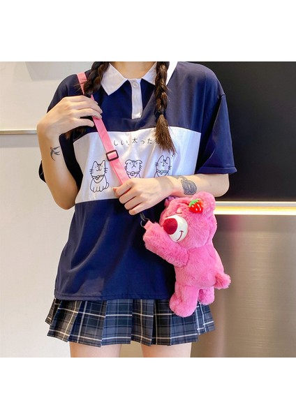 Sevimli Karakter Peluş Çapraz Çanta - Pembe (Yurt Dışından)