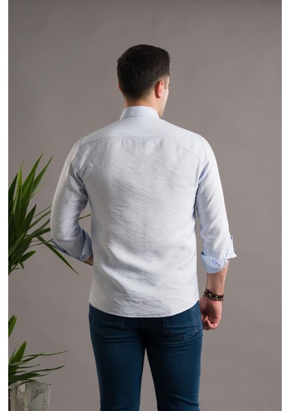 Modtime Slimfit Gofre Kumaş Yaka Düğmeli Uzun Kol Erkek indirimleri