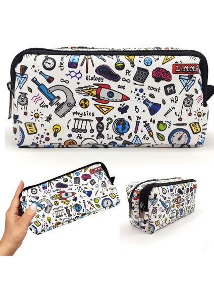 Kalem Kutusu Fen Bilimi Kalemkutu Vegan Deri Iki Bölmeli Kalemlik