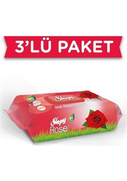 Sleepy Gül 90'lı Islak Mendil 3 Adet