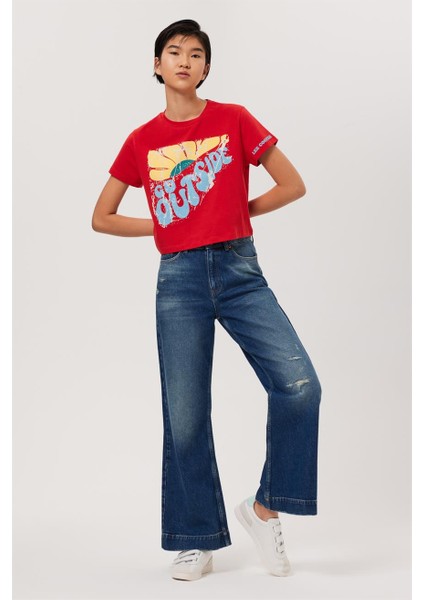 Code Kadın O Yaka T-Shirt Kırmızı