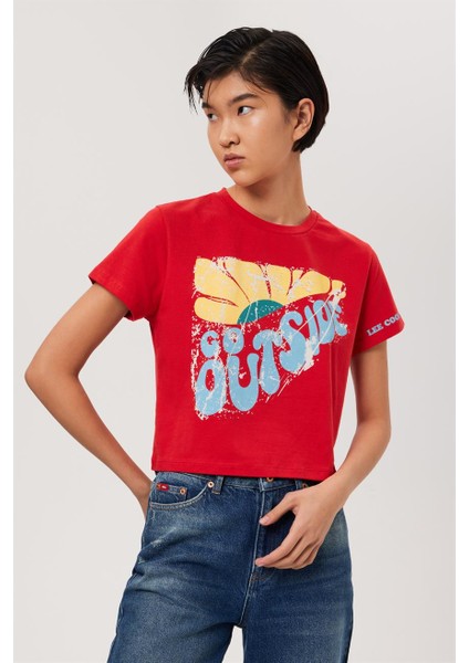 Code Kadın O Yaka T-Shirt Kırmızı modelleri