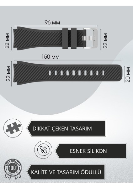 Samsung Gear S3 Frontier-Classic / Galaxy Watch 3 (45MM) - Watch 1 (46MM) Çizgi Desenli Kordon fırsatları