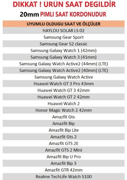 Huawei Watch 2 Uyumlu (20MM) Klasik Silikon Yüksek Kalite Kordon Kayış modelleri