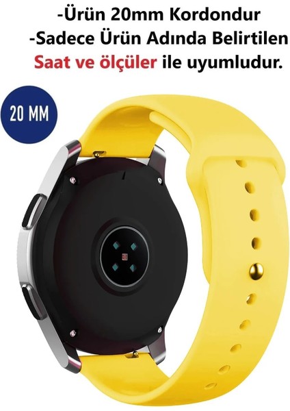 Samsung Galaxy Watch Active ve Active 2 - Galaxy Watch 3 (41MM) Uyumlu Klasik Silikon Kordon Kayış